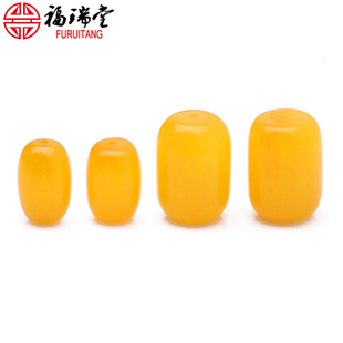 鸡油黄仿蜜蜡单珠长桶珠顶珠腰珠侧珠配珠金刚星月手串佩饰