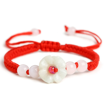 本命年红绳手链玉石平