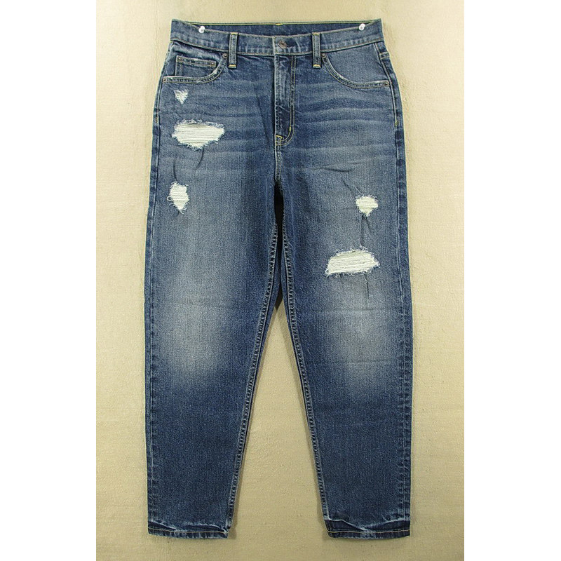 03-2905/w103*牛仔裤29码美国尬扑破洞弹力宽松锥形小脚khco特价