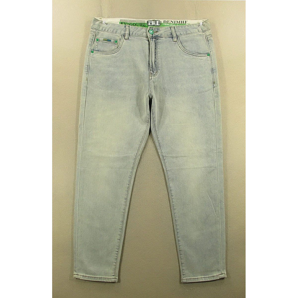 牛仔裤男34码弹力修身锥形小脚裤薄长裤子全新品*W108/38503-19