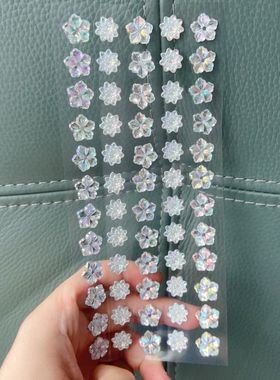 水晶白色荷花牡丹花闪钻石贴纸公主3d女孩玩具立体宝石儿童粘贴画