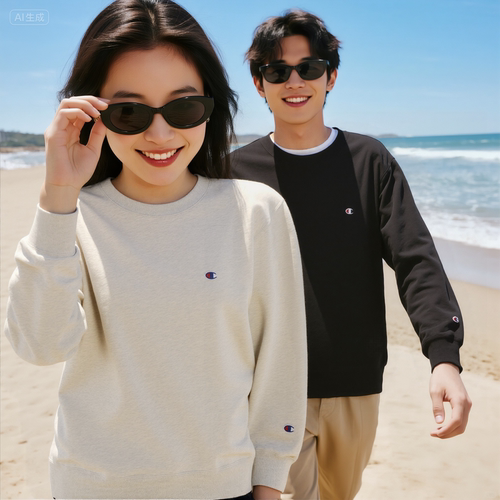 男士卫衣2025新款日版冠军正品秋冬纯棉刺绣CHAMPION小C情侣圆领