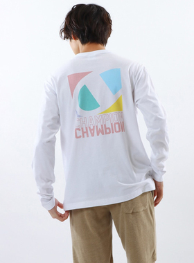 代购正品冠军长袖T恤后背印花大标ins潮男春夏薄款纯棉上衣C3Z412