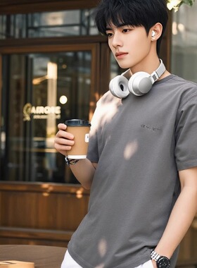 冠军正品champion痞帅港风厚棉高质感短袖T恤刺绣字母口袋C3-X313