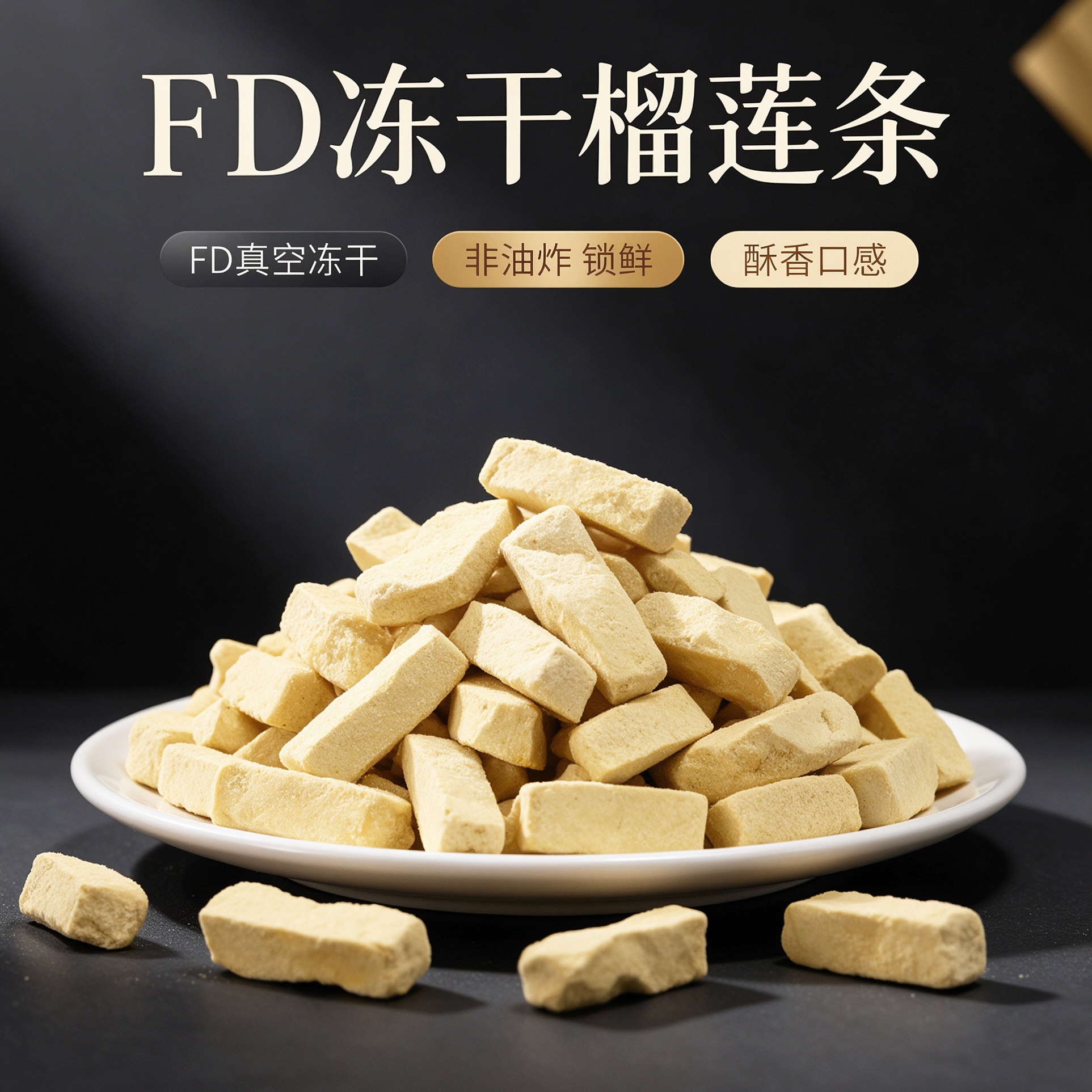 包邮厂家直批金枕头榴莲条1000g 冻干水果干榴莲干办公零食果蔬干