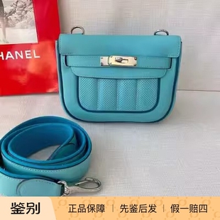 99新爱马仕berline22马卡龙蓝宽肩带单肩斜挎包