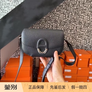 99新HERMES爱马仕cherche小号黑色银扣单肩斜挎包