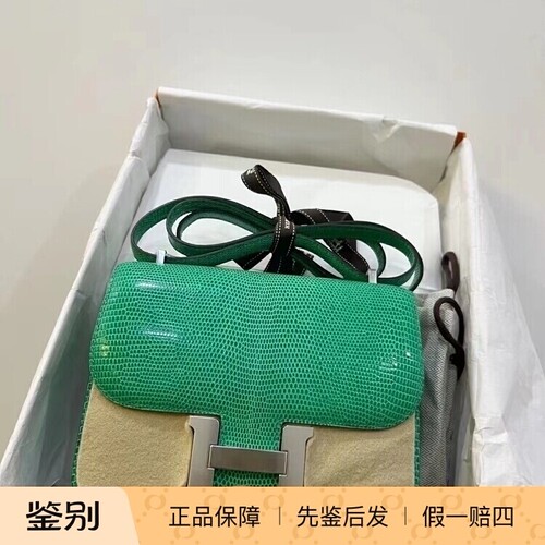 康康mini薄荷绿蜥蜴皮单肩斜挎包