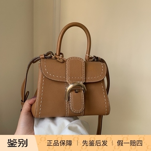 99新德尔沃Brillant小号单肩手提包金棕色二手奢侈品包包