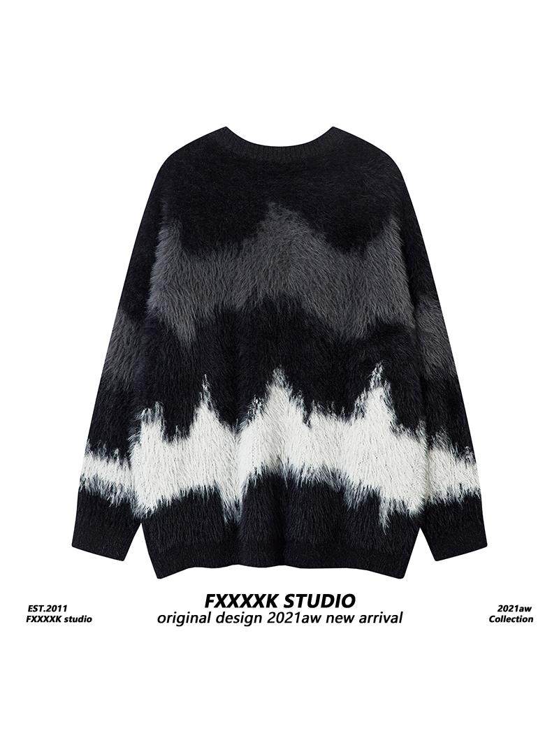 FXK 오리지널 게으른 스타일 하이 엔드 아우터는 같은 스타일의 가을과 겨울 남성과 여성 커플을위한 플러시 캐주얼 루즈 루즈 스웨터를 입습니다