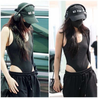 金珍妮同款黑色连体吊带背心女2025年夏季新款修身无袖辣妹上衣女