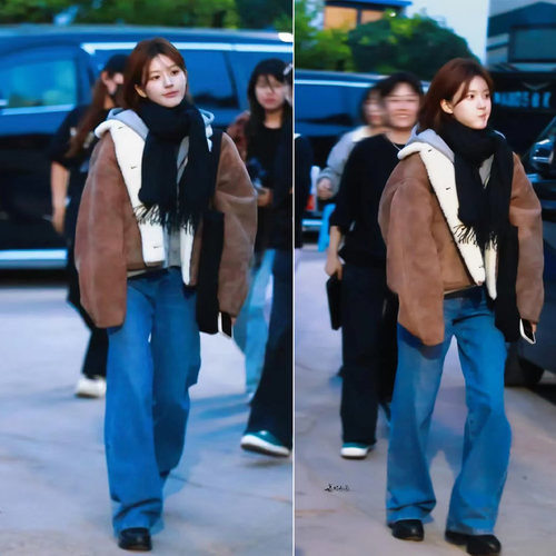 赵露思同款麂皮绒皮毛一体外套女