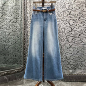 微喇长裤 初溯2026春季 女水洗做旧显瘦修身 欧货高腰喇叭牛仔裤 新款