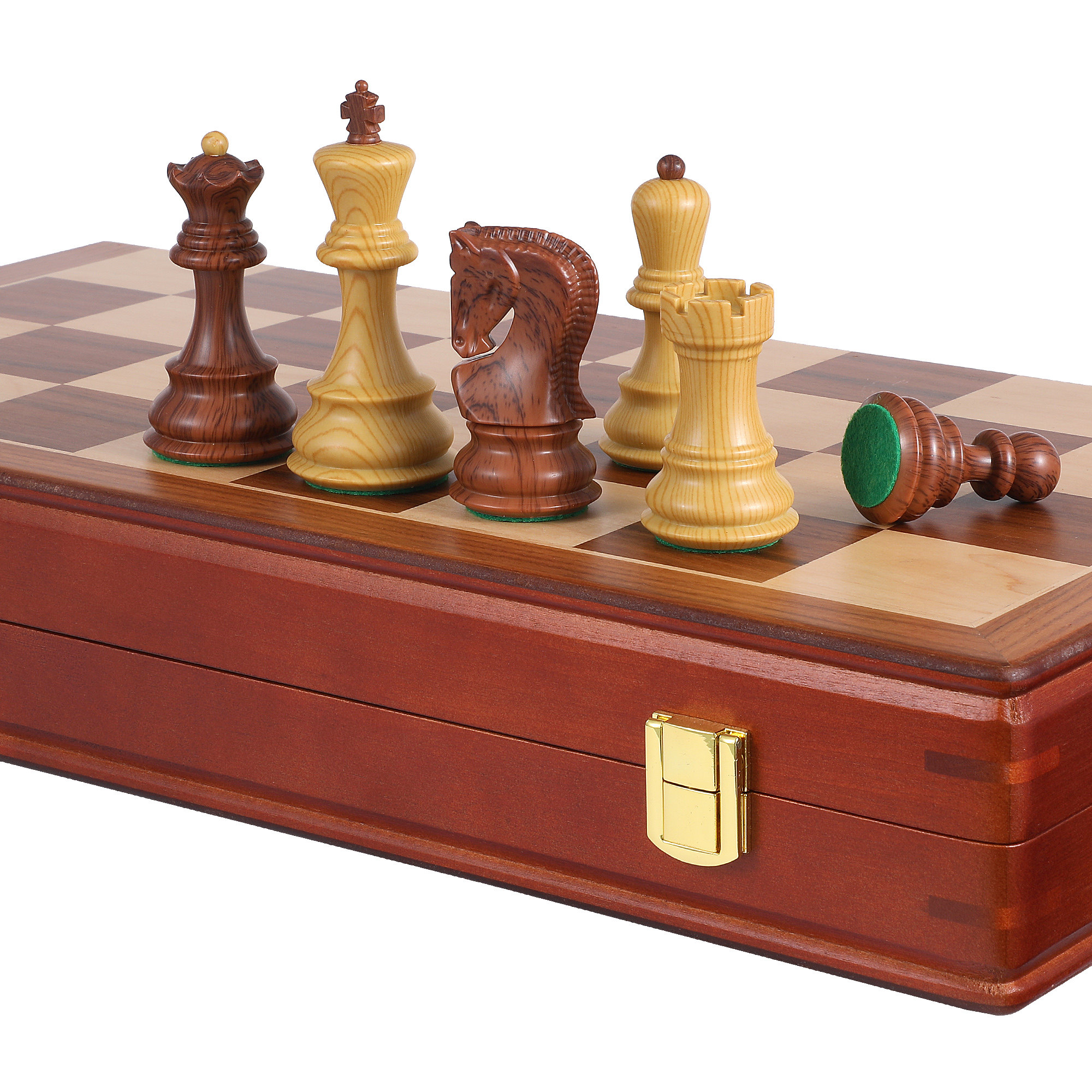 国际象棋高档礼盒套装实木折叠棋盘仿木纹加重棋子西洋棋欧式摆件