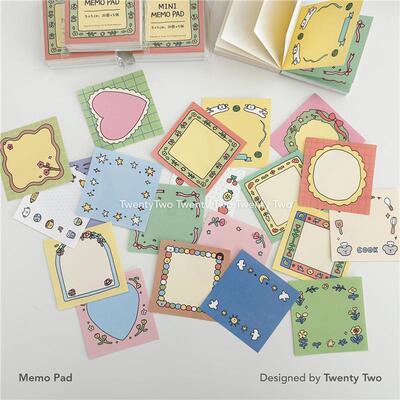 TwentyTwo迷你插画素材本迷你小方砖便签本5cm