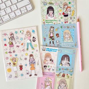 咕卡手帐素材手帐贴纸 饰贴纸 vol.4 李星星原创插画可爱少女装