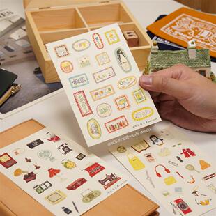 玩乐的文具2025新品特种纸贴纸圈圈复古小物手帐装饰