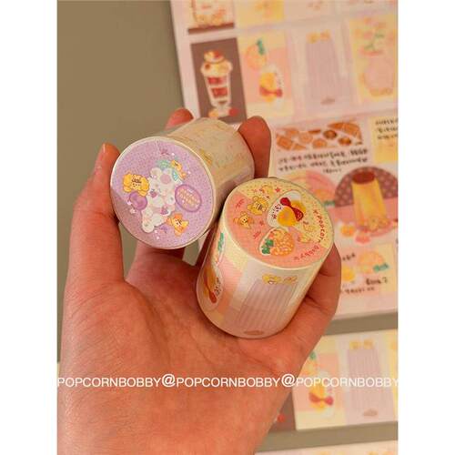 Popcornbobby中国原创设计炸糊狗自带蚂蚁线可书写便签卷2.5m