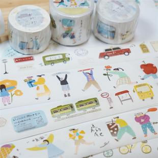 有点文创胶带/gogogo/举东西的小人/旅行切膜贴纸卷手帐文创拼贴