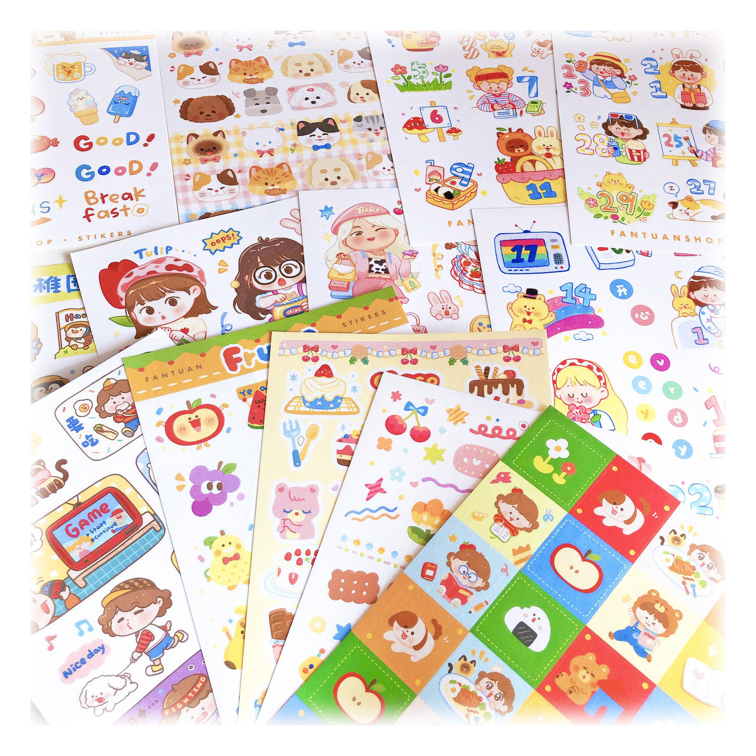 饭饭团团 第四弹和纸贴纸版带模切 手帐拼贴排版可爱装饰原创设计