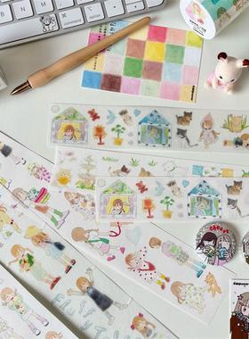 vol.4 李星星《绒绒物语》贴纸卷原创插画可爱拼贴胶带 手帐贴纸