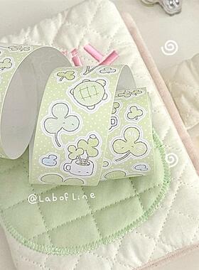 线条研究室 三叶草 新品切模书写纸贴纸卷古早胶带拼贴手帐装饰