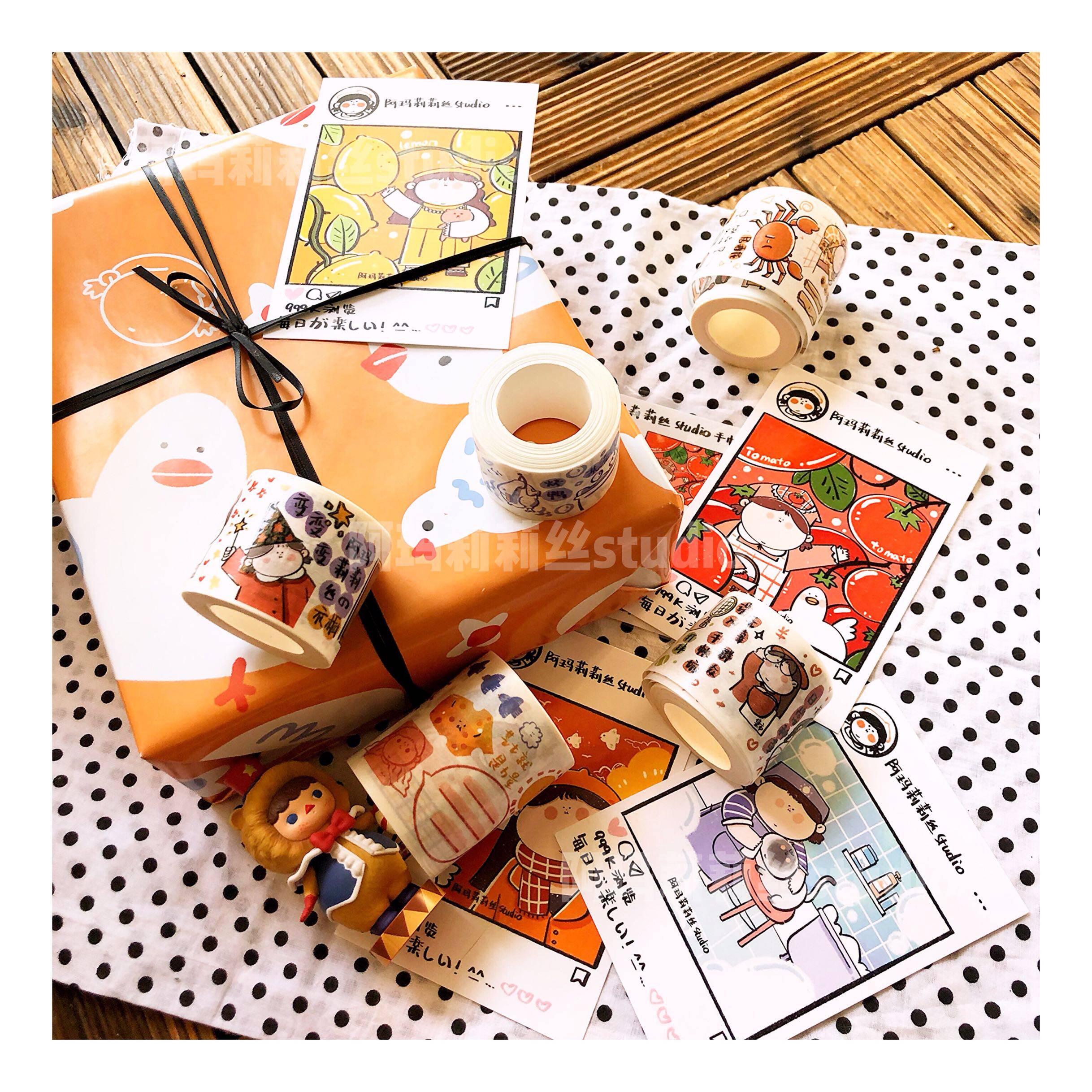 第二弹阿玛莉莉丝手帐和纸胶带拼贴元素可爱百搭手账装饰diy贴纸