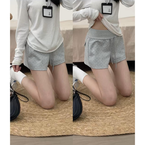 蚂蚁腰宽边显瘦包臀短裤女夏季2026新款慵懒风a字高腰波点运动裤