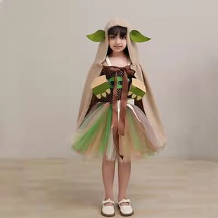 星球大战尤达宝宝yoda baby儿童万圣节cosplay服装曼达洛人蓬蓬裙