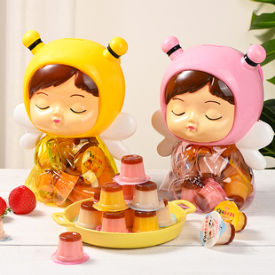 金斯泊双色果冻综合味375g天使存钱罐草莓芒果牛奶味儿童解馋零食