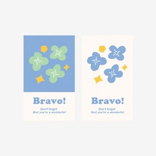 40枚bravo好极了文艺花朵方块封口贴青团不干胶甜点冰淇淋野餐贴