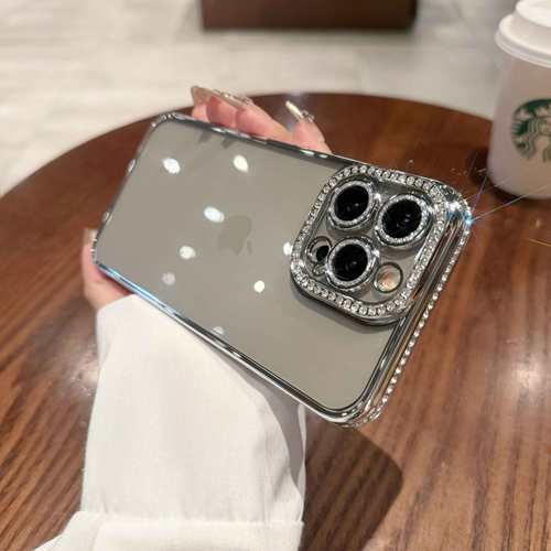 高级感水钻边框适用苹果17promax手机壳新款iphone16pro闪粉镜头膜13硅胶全包防摔透明15p轻奢超薄简约14女款