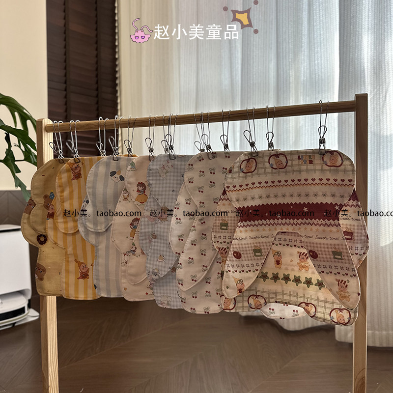 定制立体吸汗巾大小号四层纱布宝宝垫背巾儿童纯棉男童透气隔汗巾