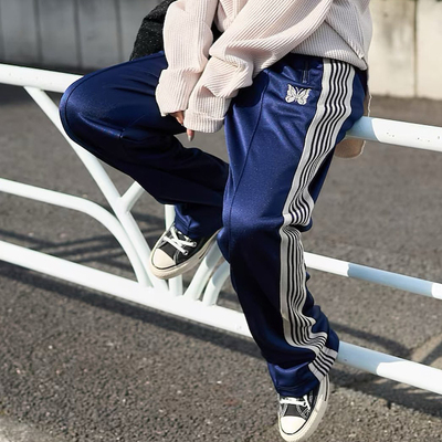 needlestrack刺绣蝴蝶裤