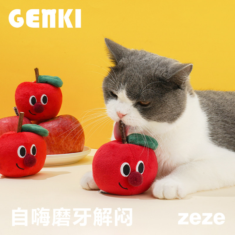 元気喵丨zeze苹果木天蓼猫玩具磨牙自嗨猫薄荷逗猫棒洁齿棒啃咬