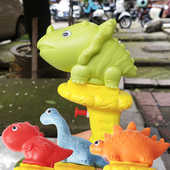 恐龙水枪迷你呲水创意卡通霸王龙按压式 夏天儿童戏水玩沙游泳玩具