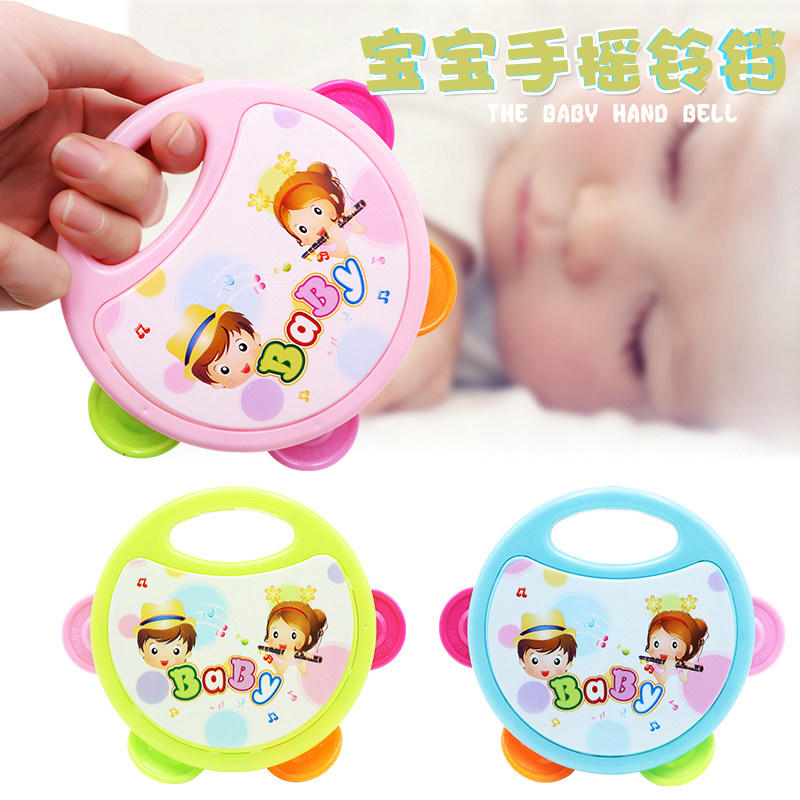 儿童手拍铃铛鼓音乐节拍打击乐器听觉训练早教益智小孩玩具幼儿园
