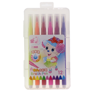 水彩笔彩笔套装 男女孩幼儿园绘画文具软头水洗12色18色36色画画笔