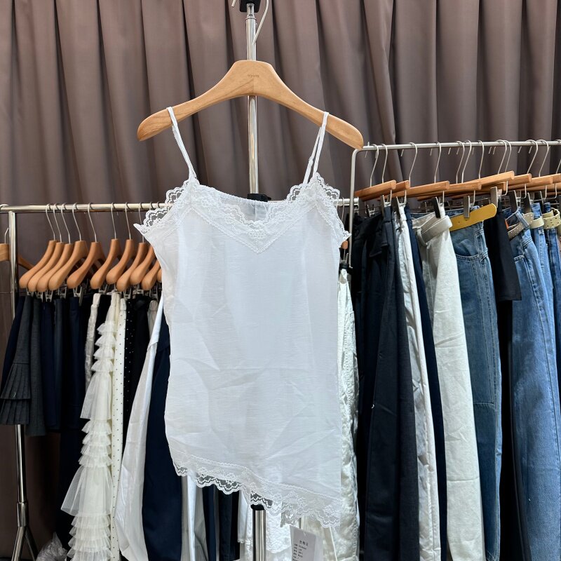 206年春夏季新品韩系内搭外穿蕾丝花边叠穿吊带背心小衫上衣女装
