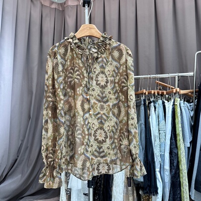 YIJJ8030正版花边袖雪纺衬衣