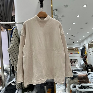 双面德绒慵懒风T恤衫 拼接蕾丝花边中长款 女潮 韩版 Miss.Q3213新款