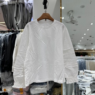 韩国东大门女装2026年春季新款法式木耳边袖显瘦松弛感T恤上衣女