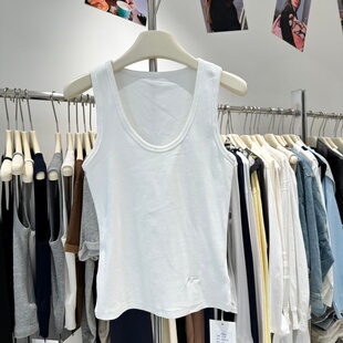 YUANXI元熙268049正版春季新款韩系破洞设计内搭外穿背心打底衫女