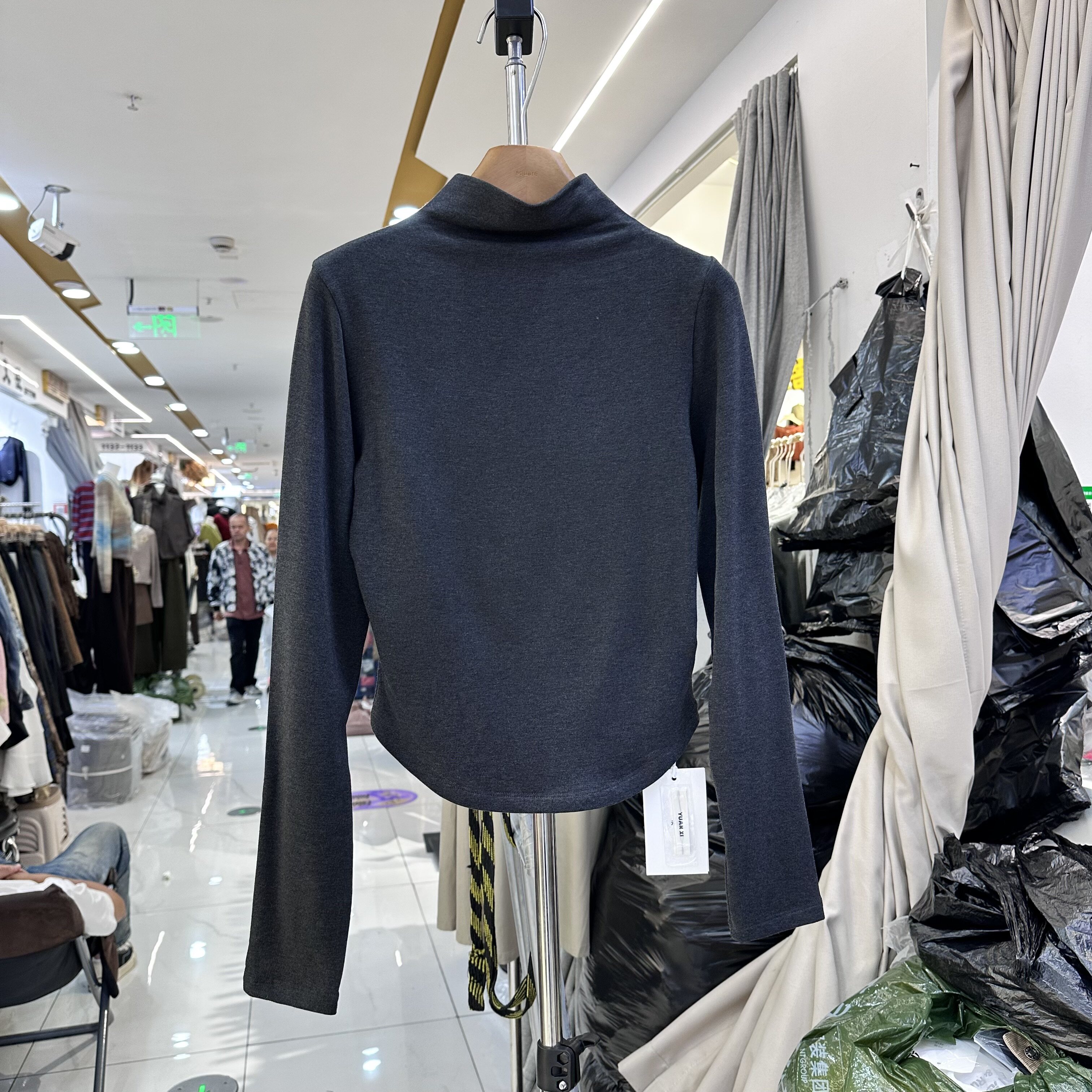 YUANXI元熙26308-1正版秋冬新款韩系半高领抓毛T恤打底衫上衣女装