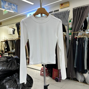 新款 春季 熙YUANXI26030正品 女上衣 长袖 T恤打底衫 韩系纯色简约款 元