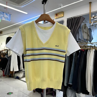 拼接色假两件半身针织衫 NICE奈斯88016正品 韩版 新款 上衣女 春夏季