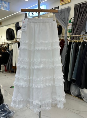 Bo si ming dian6109正品春季新款中长款韩系蕾丝半身裙女蓬蓬裙