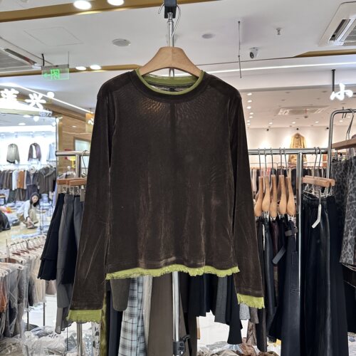 HMY32813正版假两件丝绒上衣