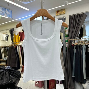 元熙YUANXI263025正品春夏季新款韩系后背刺绣卡通马U领背心女装