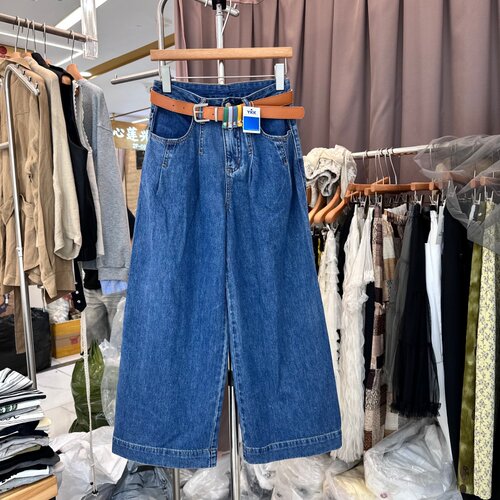 韩版休闲阔腿牛仔裤潮